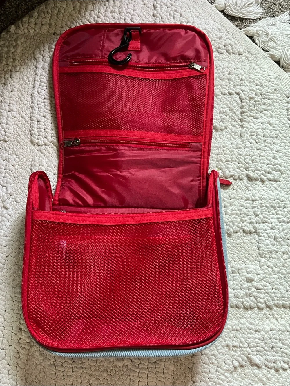 True Religion Light Blue and Red Men's Toiletry Kit